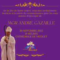 Soirée de reconnaissance pour Mgr André Gazaille
